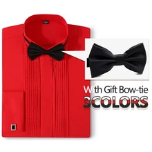 Облегающее платье рубашки для коктейлей вечерние рубашка официанта с длинными рукавами Повседневные закрытые рубашки на пуговицах Корея(с бант для подарков-галстук