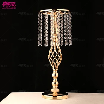 

Nordic Crystal Candle Sticks Vintage Golden European Wedding Dinner Pillar Candlestick Bougeoir Crystal Wedding Decor MM50ZT