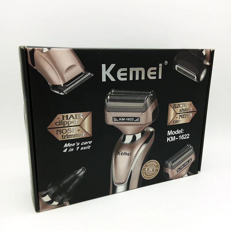 Kemei 4 в 1 многофункциональная машинка для стрижки волос Бритва мужская Перезаряжаемый для бритья машинка для носа Ушная машинка для стрижки для ухода за шерстью комплект