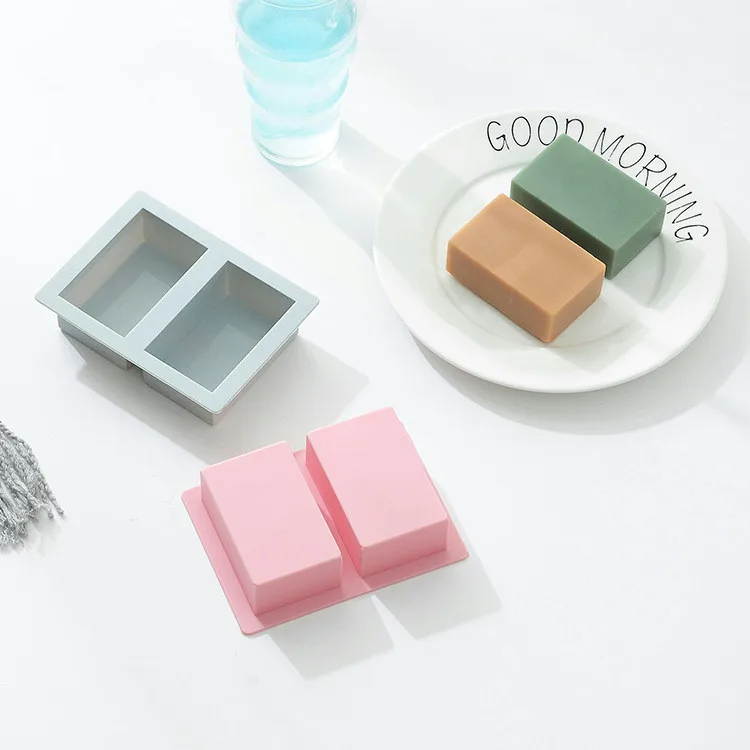 

2 Cavity Rectangle Silicone Soap mold Bar Bake Mold Silicone Mould Square Shape Cake Bread Mold Chocolate Mold