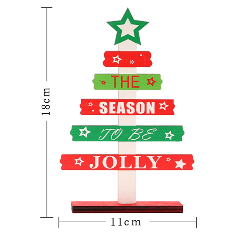 Новогодняя деревянная мини Рождественская елка, настольные украшения для рождественской вечеринки, Декор для дома noel natale kerst navidad