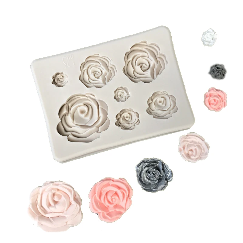 Sugarcraft Flower 7 Rose Silicone Mold Fondant Mold Cake Decorating