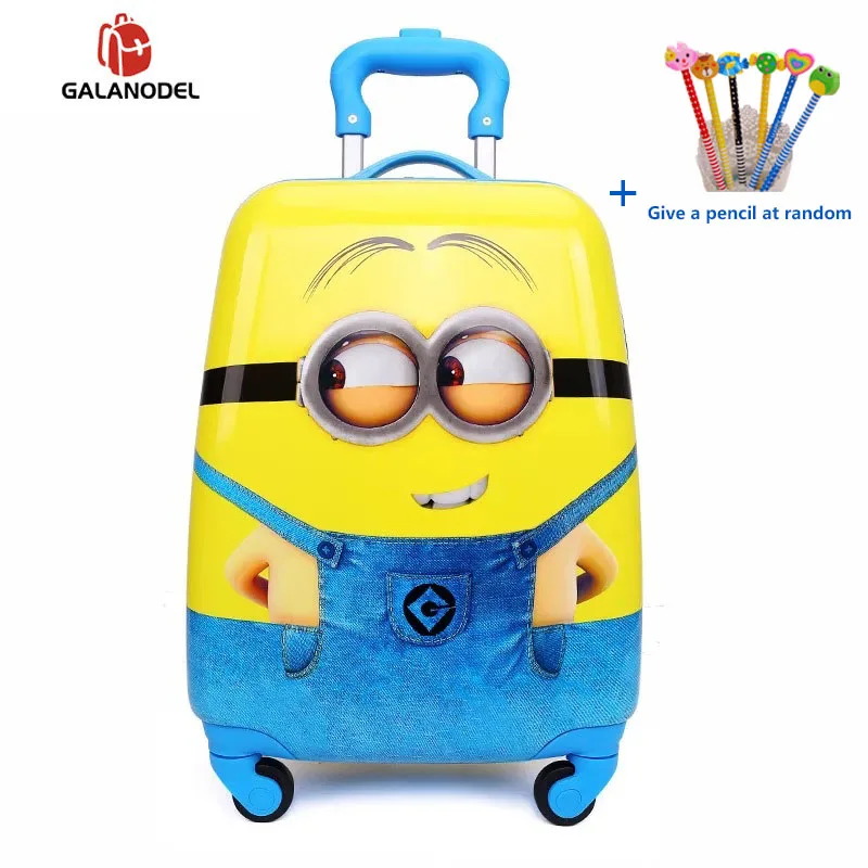 

18 Inch Trolley Suitcase with Wheels Child Rolling Luggage Kid Travel Cabin Suitcase Cartoon SpongeBob Girls Carry on Bag Cute