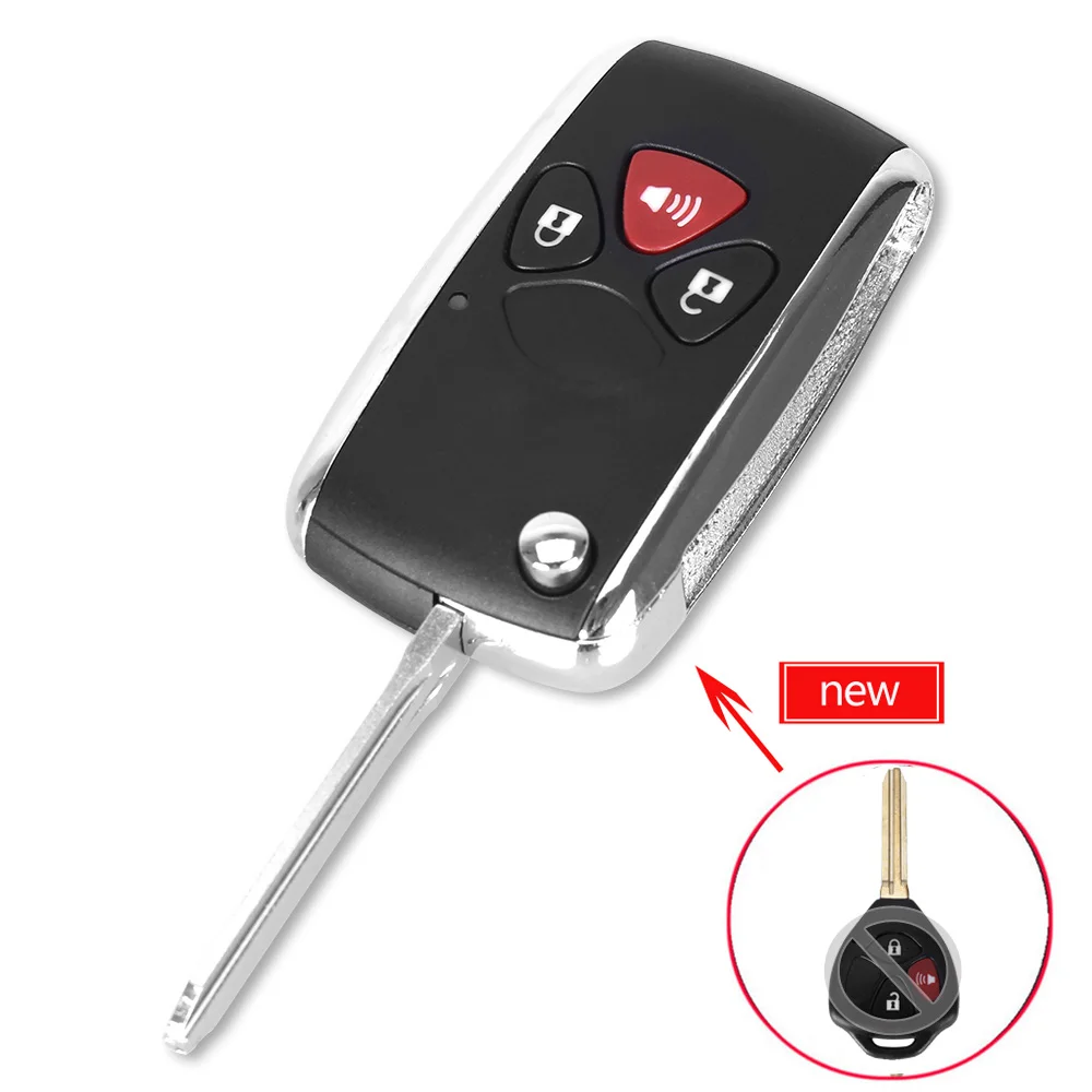 3 buttons KEYYOU 4 кнопки модифицированный флип-пульт дистанционного управления автомобильный брелок чехол для Toyota Camry ключ для Toyota Camry, Avalon, Corolla Matrix TOY43 Blade - Количество кнопок: 3 buttons