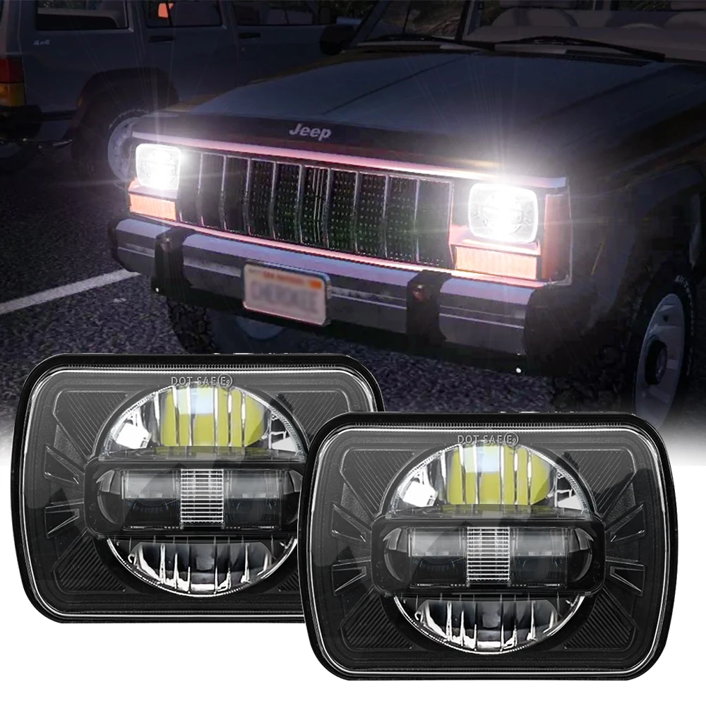 Coppia 5X7 7X6 Pollici Quadrato Led Faro H4 Luce Con Fascio Hi/Lo Led Per Toyota Tacoma Pickup Mr2 Supra Nissan 240Sx