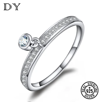 

DY 925 Sterling Silver Ring Cubic Zirconia Dangle Movable Original Design Special Fashion Delicate Ring For Women Fine Jewelry