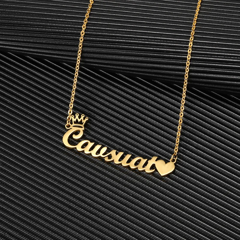 Custom Crown Name Necklace For Women 