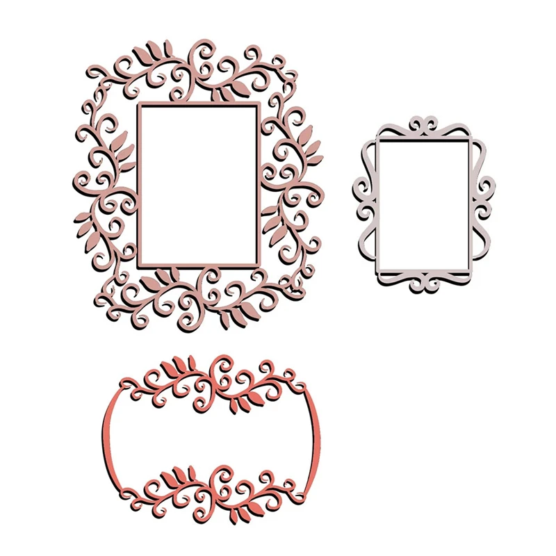 

InLoveArts Lace Frame Metal Cutting Die 3Pcs Rectangle Background DIY Etched Die Craft Paper Card Making Scrapbooking Embossing