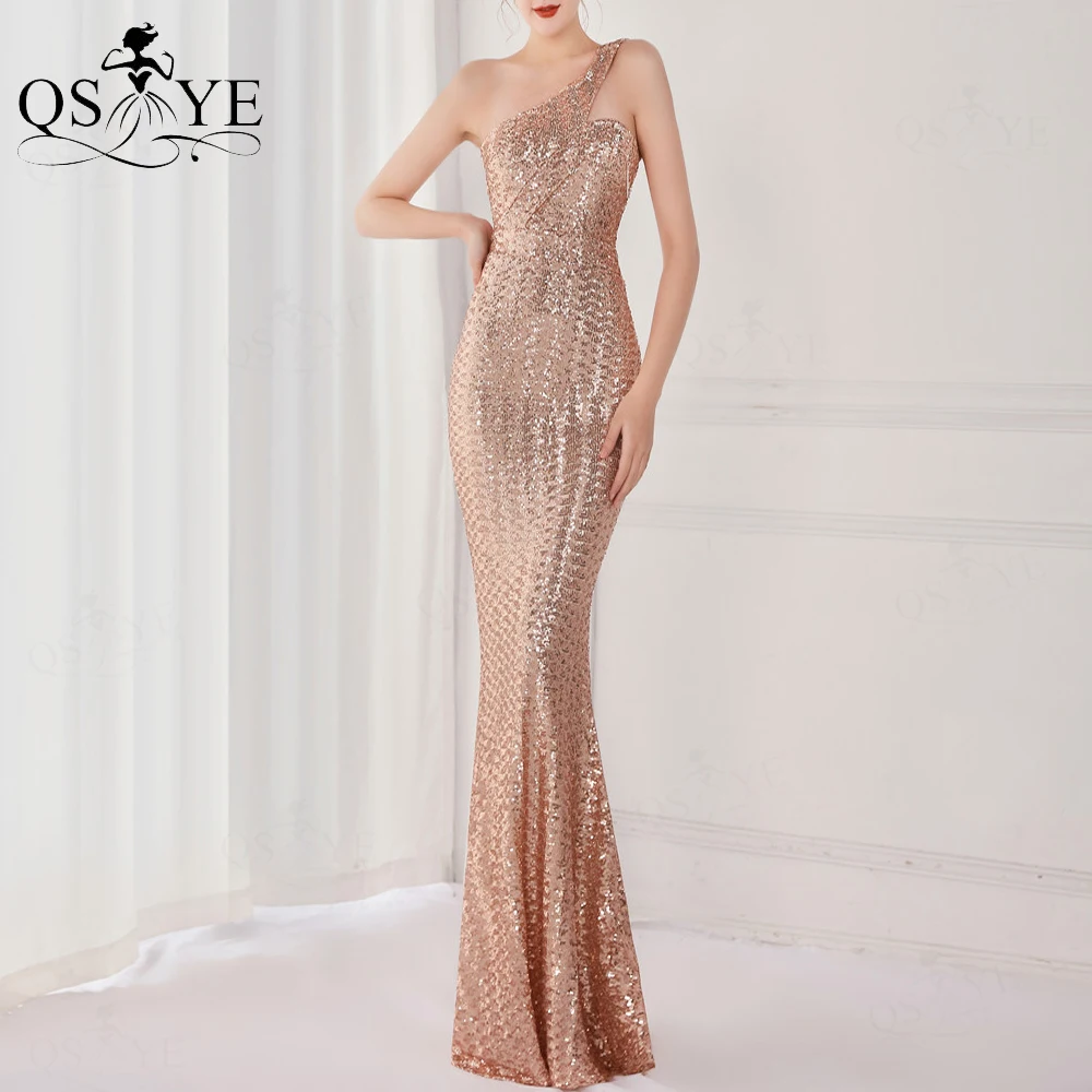 simple prom dresses Glitter Gold Prom Dresses Shiny Sequins Mermaid Evening Gown Sparkle Fit Party Formal Dress Without Split Women New Arrival Gown beautiful prom dresses