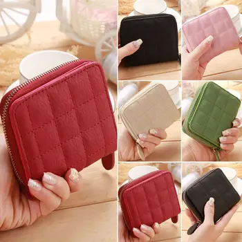 

Ladies Leather Small Wallets Fashion Mini Wallet Card Key Holder Zip Coin Purse Clutch Bag