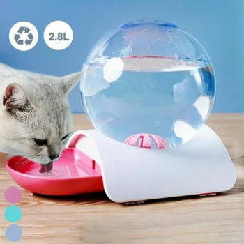 

Newly 2.8L Automatic Pet Dog Cat Feeder Automatic Bubble Fountain Cats Large Drinking Bowl Dispenser