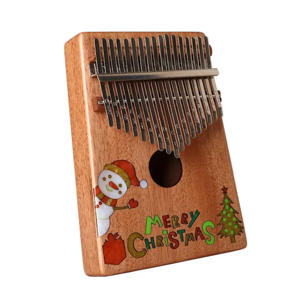 

Hot sale 17-key Kalimba Anti-rust Thumb Piano Christmas Pattern Design Delicate Musical Instrument for Traditional Musician