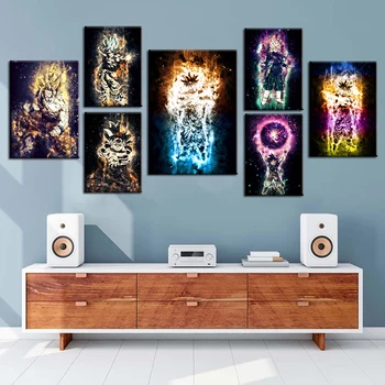 

Unframed 1 Piece Dragon Ball Anime Poster Goku Artwork Canvas Painting Wall Stickers Home Decor HD Print Wallpaper Murals