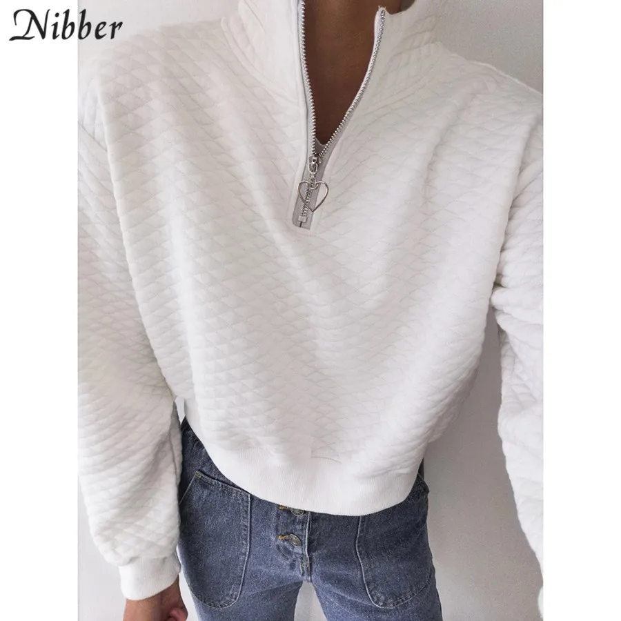 NIBBER, женская простая толстовка с капюшоном, длинный рукав, повседневная, свободная, пуловер, элегантные, с отворотом, топы, в студенческом стиле, одноцветная,, весна, Новинка