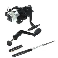 Fishing Rod Reel Line Combo Shape Super Short Telescopic Pole Mini Spinning Wheel Wire Fishing Tackle Rod Combo