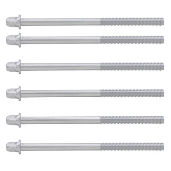 

6Pcs Screw Rods 110mm Drum Long Screw Drum Tight Screw Tension Rods Percussion Replacement Accessory