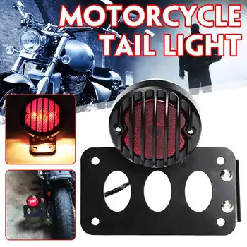 

Motorcycle Rear Brake Lights Tail Stop Lamp License Plate Frame Metal Mount Bracket For Harley/Sportster Chopper