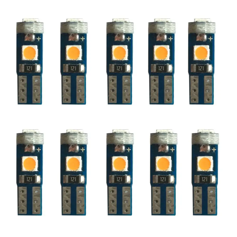 yellow 10x T5 светодиодный 74 светильник 3030SMD Автомобильная приборная панель лампа приборной панели лампа комплект для Mitsubi shi Lancer Eclipse Galant Outlander Precis - Испускаемый цвет: yellow