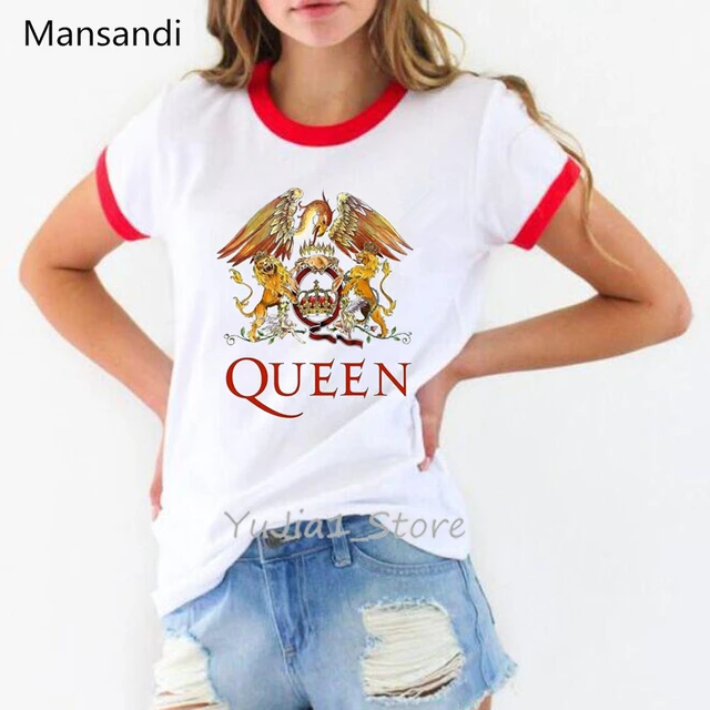 Recuerdo Autorización León Camiseta de Freddie Mercury para mujer, ropa de verano, tops de Queen Band,  camisetas gráficas, camisetas para mujer, camiseta para mujer _ -  AliExpress Mobile