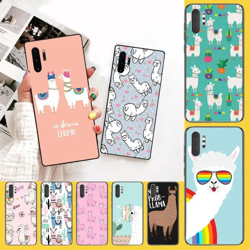 Милый чехол для телефона с ламой и альпакой PENGHUWAN Kawaii Samsung Note 3 4 5 7 8 9 10 pro M10 20