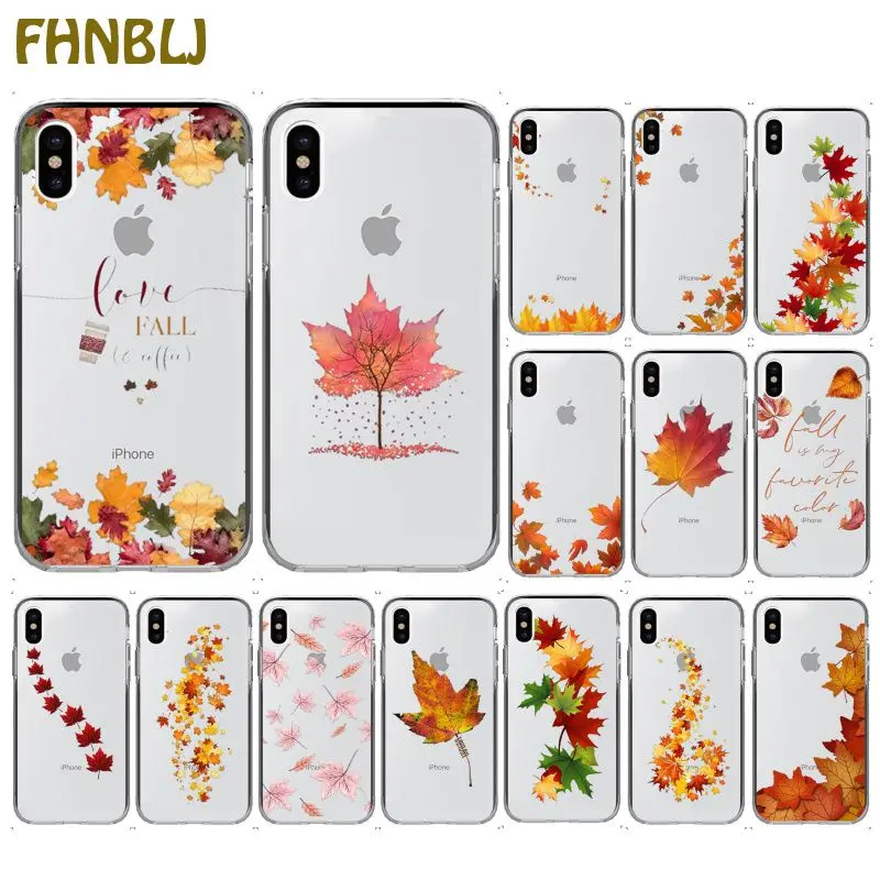 FHNBLJ Autumn falling leaves maples Transparent Soft Shell Phone Cover for iPhone 11 pro XS MAX 8 7 6 6S Plus X 5 5S SE XR cover FHNBLJ Autumn falling leaves maples Transparent Soft Shell Phone Cover for iPhone 11 pro XS MAX 8 7 6 6S Plus X 5 5S SE XR cover