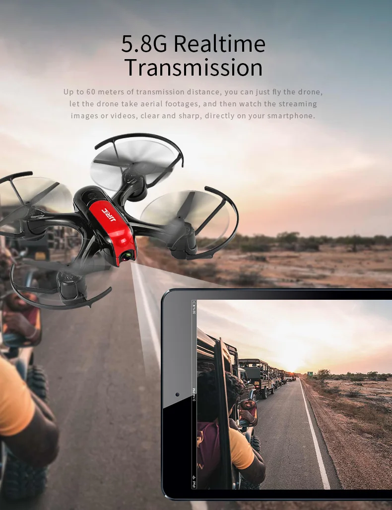 JJRC H69 Радиоуправляемый Дрон 5,8 Г передача изображения вертолет на дистанционном управлении с регулируемой камерой аварийный стоп флип Профессиональный беспилотник VR