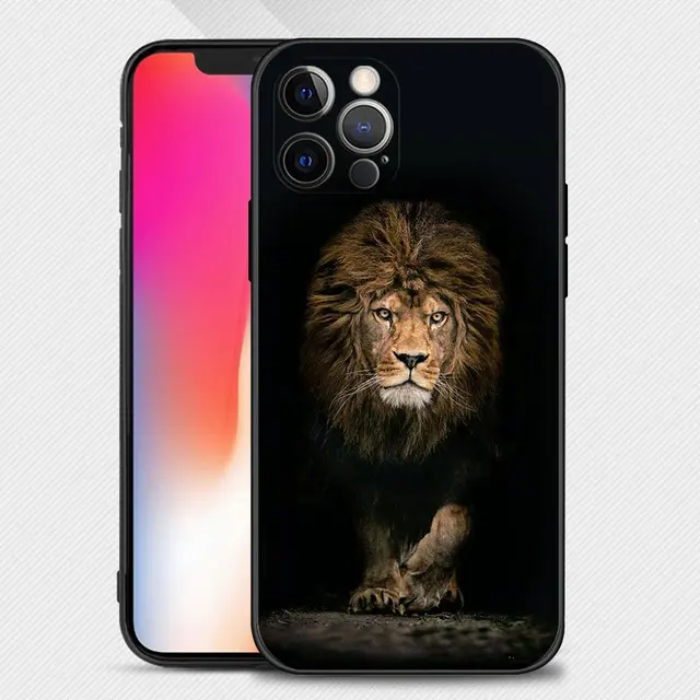 Case For Apple iPhone 13 12 11 Pro Max Mini XS Max XR X 7 8 Plus 6 6S SE 2020 Cover Shell Wolf Dog Cat Bird Lion Tiger Animal B04