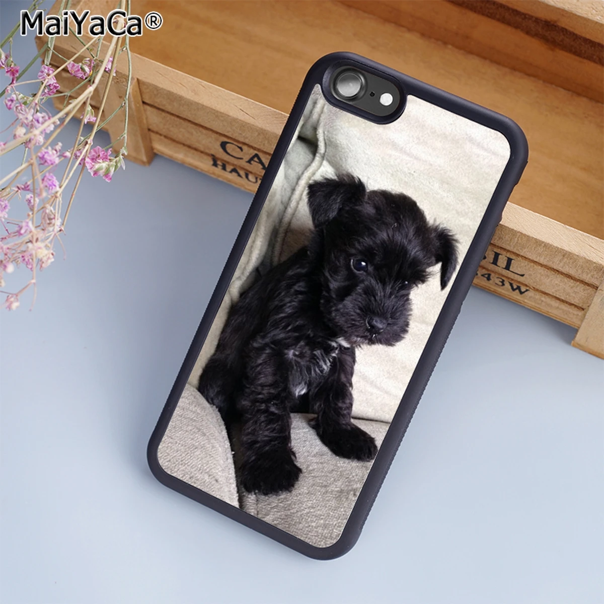 Миниатюрный чехол для телефона MaiYaCa schnauzer puppy do iPhone 5 6s 7 8 plus 11 pro X XR XS max samsung S6 S7 S8 S9 S10