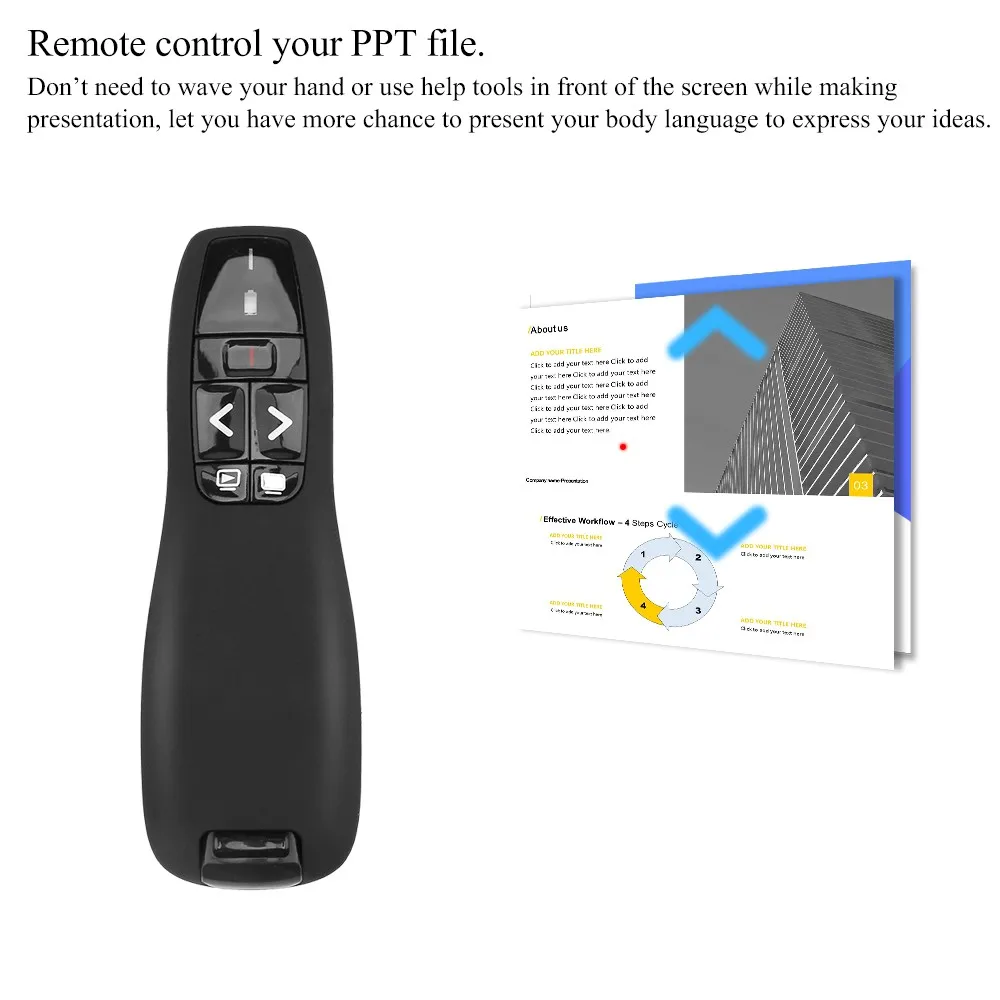 R400 2,4 ГГц USB беспроводной ведущий лазерная ручка PPT пульт дистанционного управления с красным лазером для презентаций PowerPoint