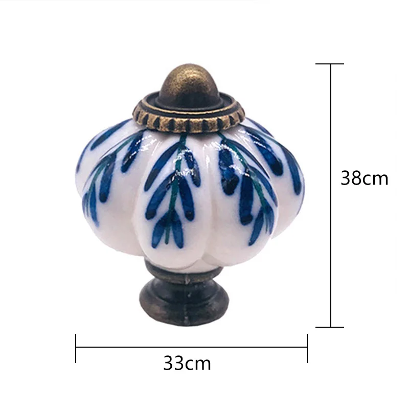 Vintage Drawer Knob Blue White Porcelain Handle Cabinet Cupboard Door Pull Furniture Hardware Handle pulls Drawer Knob