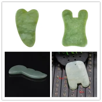 

Natural Jade Guasha Board Massage Tool SPA Scraper Stone Facial Anti-wrinkle Treatment Body
