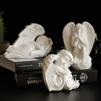 

European Miniature Model Crafts Resin Angel Home Decoration Accessories Desktop Top Display Sculpture Kids Toys Wedding Decors