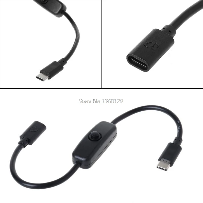Тип C мужчин и женщин USB-C удлинитель с переключателем ВКЛ/ВЫКЛ для Raspberry Pi 4 Android и Прямая поставка