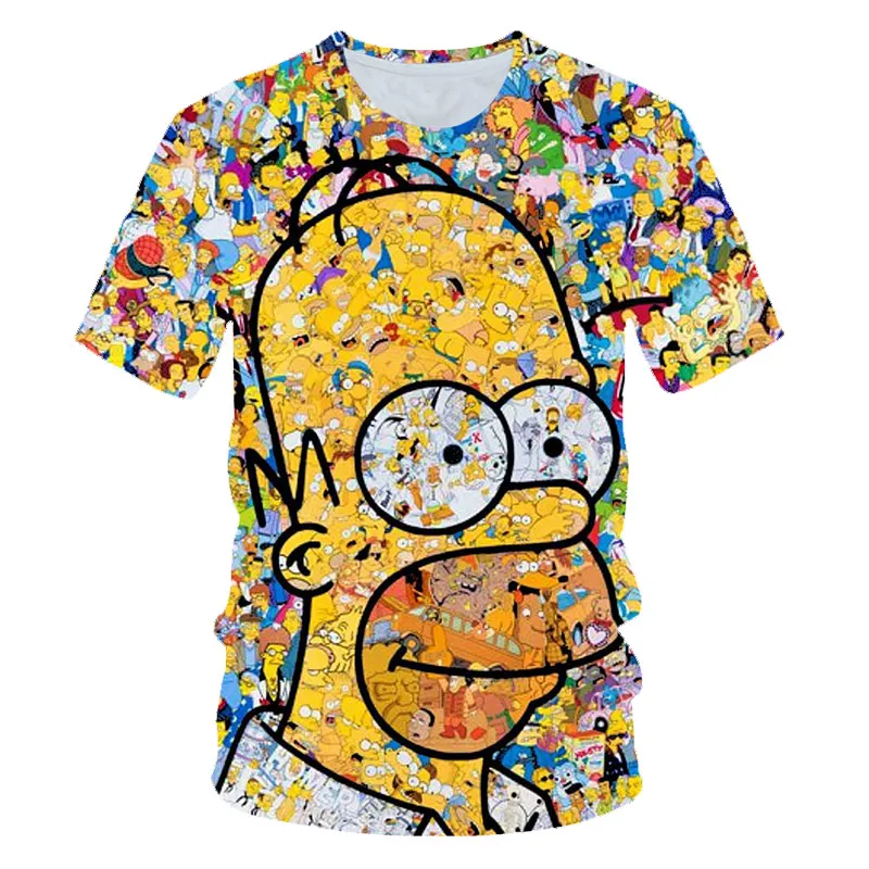 2020 летняя забавная футболка с симпсоном мужская Милая одежда футболки 3d