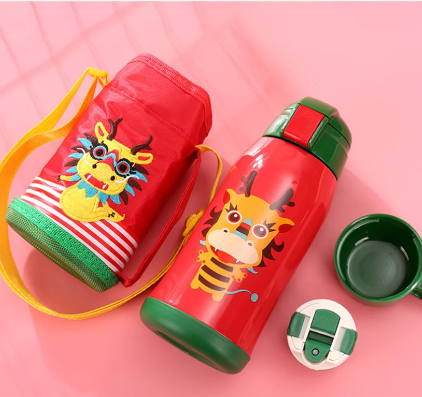 kids bottle Детская Милая бутылка для воды, портативная Спортивная бутылка для питья, герметичная стальная бутылка с крышкой-крюком для путешествий, подарок для мужчин и женщин - Цвет: kids bottle