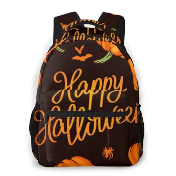 

OLN Women Backpack with Multiple Using Women Backpacks Happy Halloween With Pumpkins Female School Bag Girls Travel Bag