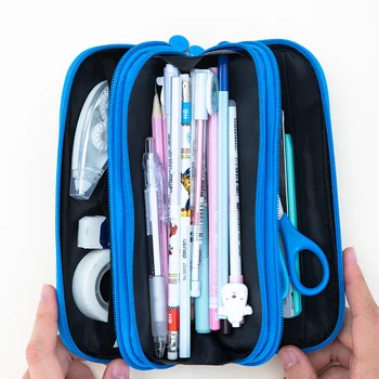 

Large capacity pencil case Student pencil bag Stationery box pencil case Zipper pencil case Multi-function canvas Stationery