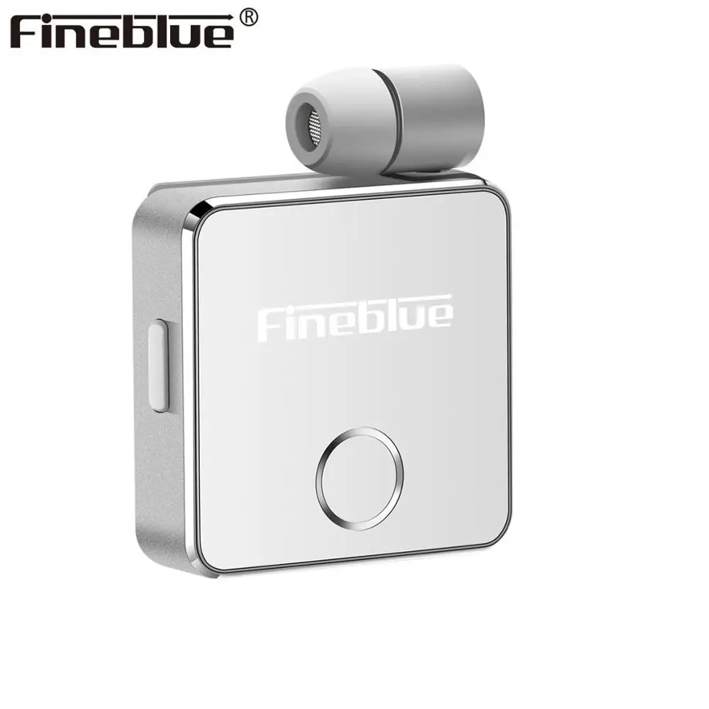 Fineblue F1 мини беспроводная Bluetooth гарнитура Auriculares звонки вибрация напоминание клип-на спортивные наушники вождения гарнитура - Цвет: Белый