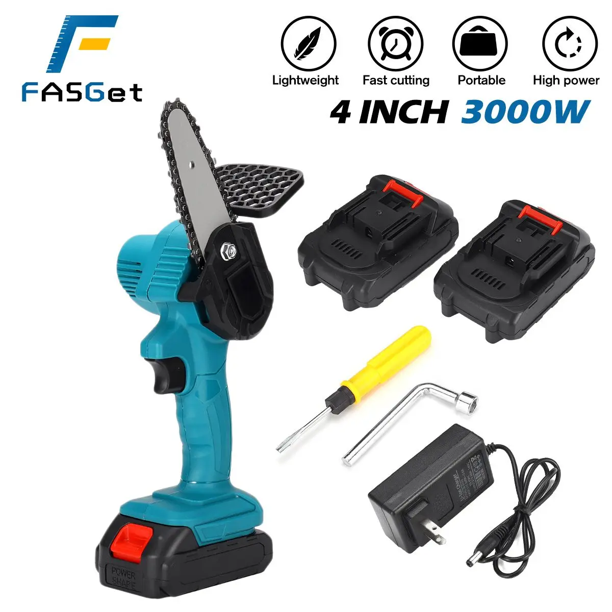 Big Sale 3000W 88VF 4 Inch Mini Electric Saw Chainsaw Garden Tree Logging Woodworking Tools Wood Cutters For Makiit Battery | Инструменты