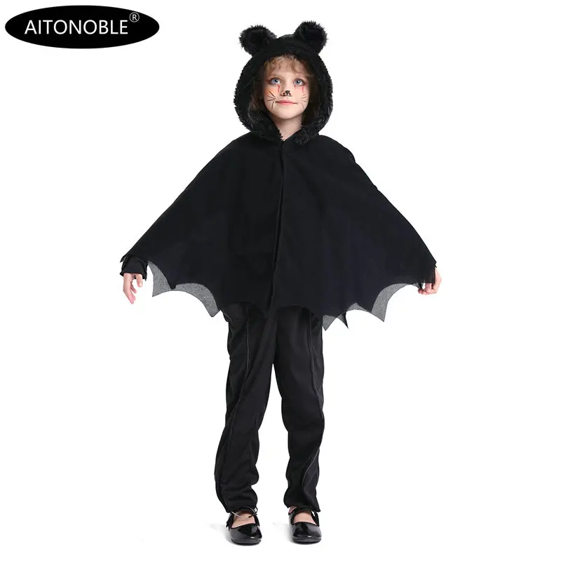Aitonoble New Costume Child Cute Girls Costume Supergir Cloak Kids Cloak Cosplay Halloween Manteau