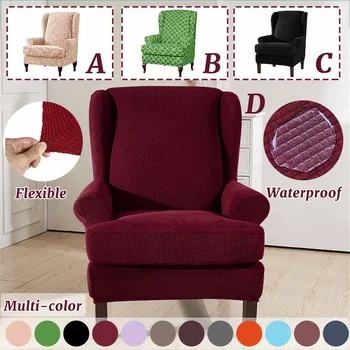 

Elastic Sloping Arm King Back Chair Cover Armchair Wingback Chair Wing Back Chair Cover Stretch Protector Slip Cover Protector