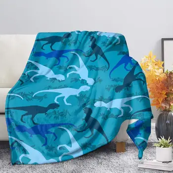 

Cartoon Dinosaur Printed Family Blanket for Kids Ultra Soft Micro Polyester Blanket Soft and Warm Throw Blanket