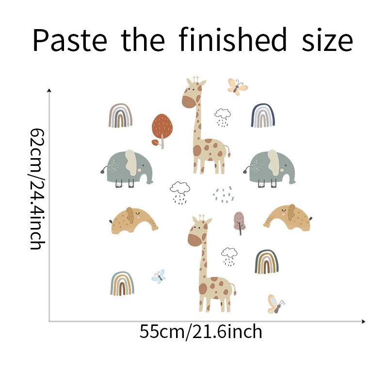 Waliicorners Baby Kids room Children Bedroom Wall Decor Giraffe Elephant Wall Decals Cartoon Animals Wall Stickers 7 H7d62c7187d574e869f0c97f7c77b51e8I