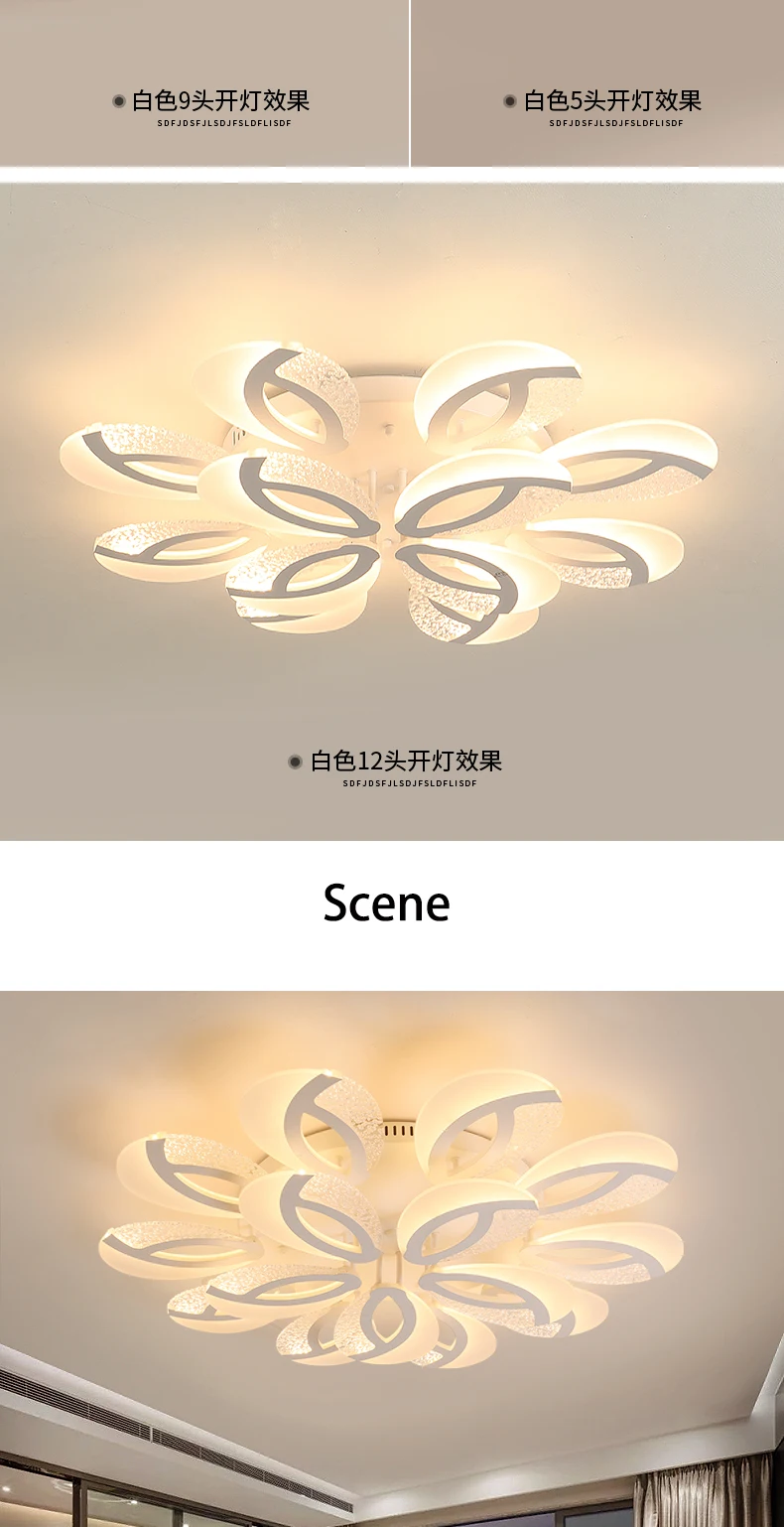 New LED Chandelier Living Room Bedroom Home Chandelier Modern Decoration LED Ceiling Chandelier Leaf-shaped Interior Lighting modern chandelier lights