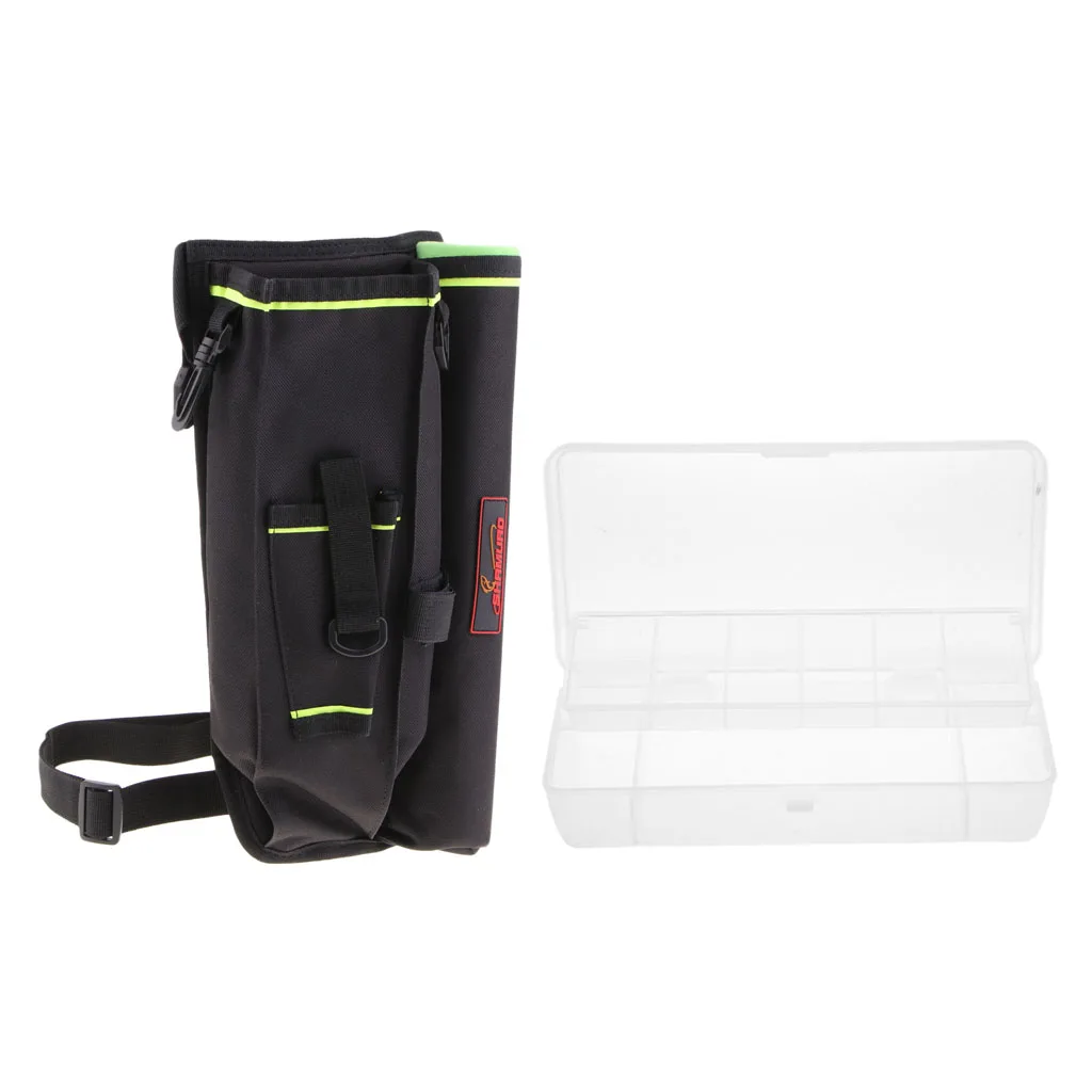 Fishing Pole Tackles Bag Shoulder Leg Pack Lures Rod Tackle Pouch with Case Box Fishing Waist Carry Bag 