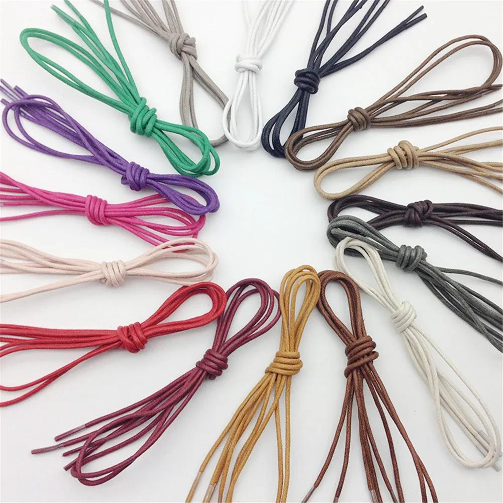 

Fashion 1Pair Waxed Colourful Shoelaces For Leather Shoes Laces Round Strings Martin Boots Shoes Cord Ropes 16 Colors