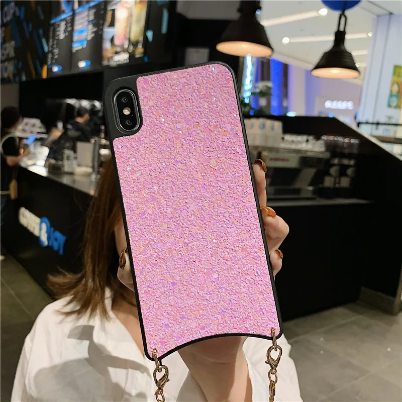 Для iphone 11 чехол s Bling 3D блестки Алмазный чехол для телефона для iphone XR XS Max 11 pro max Girl чехол Fundas с ремешком