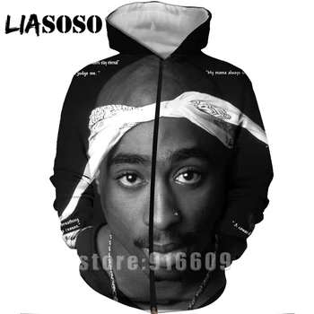 

Tupac 2Pac 90's Rapper Harajuku Tracksuit 3D Print Hoodie Rock Sweatshirt Dj Jacket/Men Women Pullovers Zipper Hip Hop Plus Size