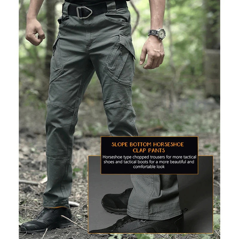 Мужские походные Мужские штаны боевая группа захвата армейские военные брюки хлопок много карманов эластичные гибкие мужские тактические брюки