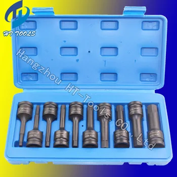 

10pcs 1/2" DR long black hex impact bit socket H5 H6 H7 H8 H9 H10 H11 H12 H14 H16 H17 H18 H19